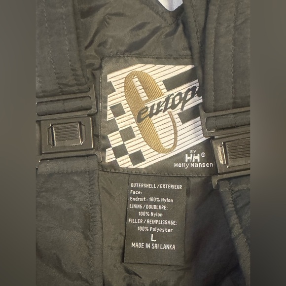 Vintage Helly Hansen Europa Black Snow Bib Overalls Men’s L Ski Snow Insulated - Picture 2 of 3